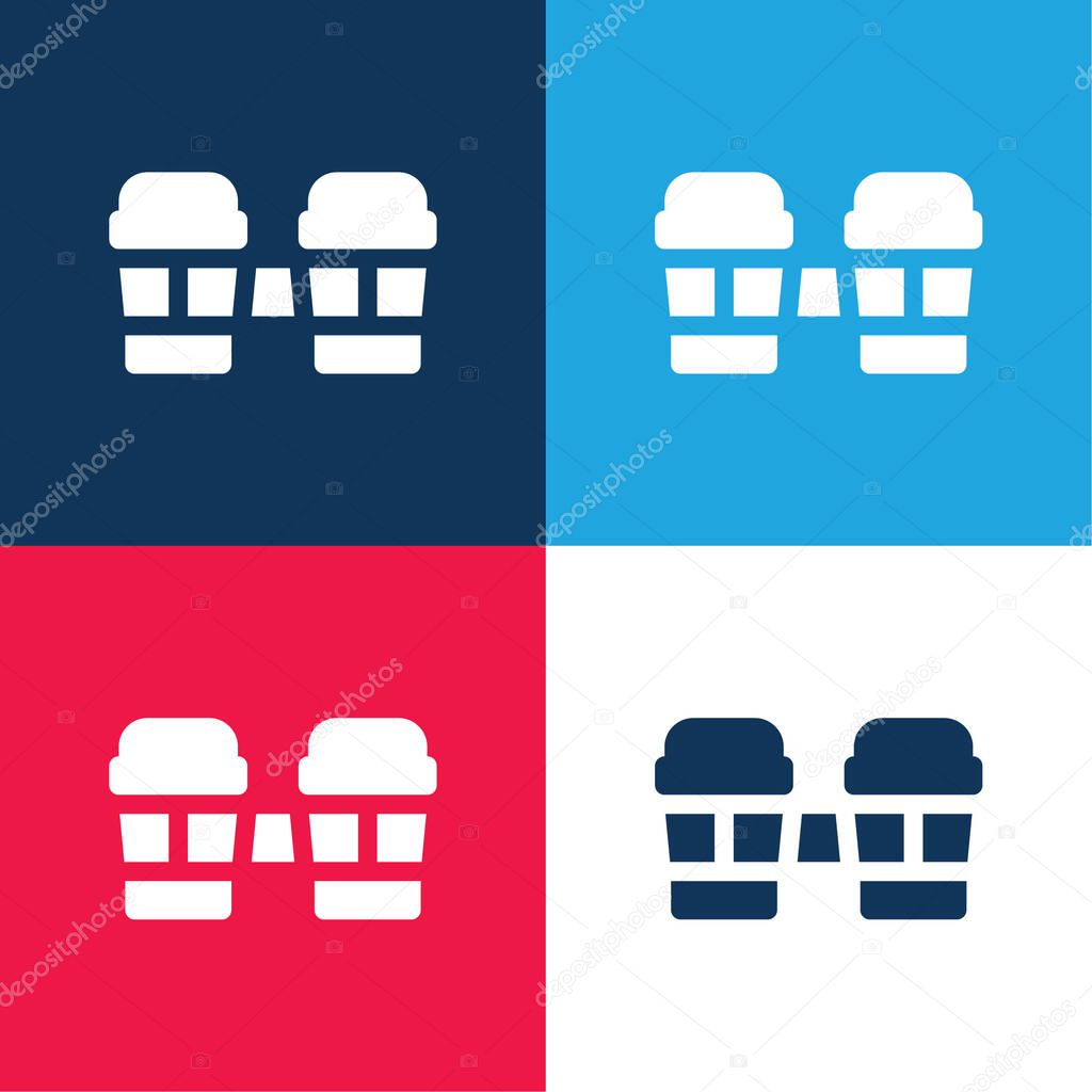 Bongos blue and red four color minimal icon set