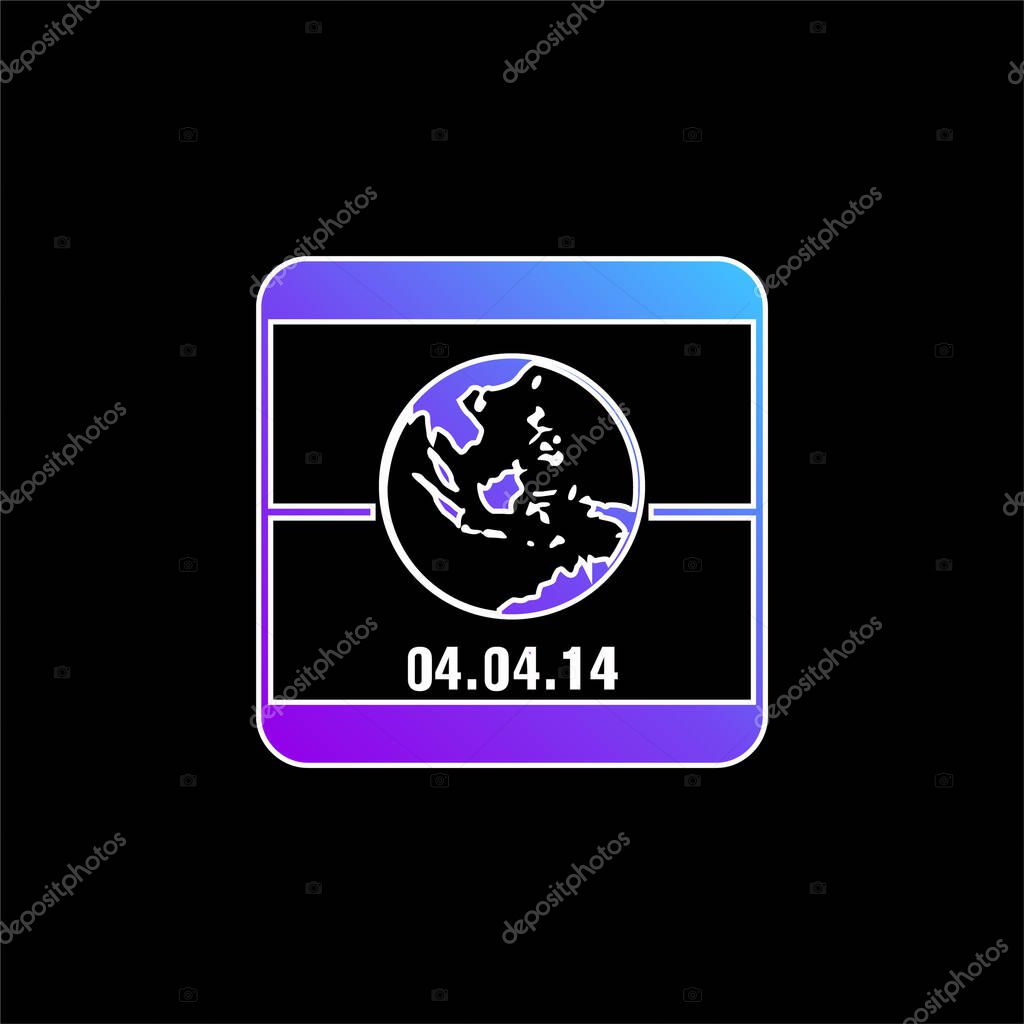 2014 Earth Day On April 4 Calendar Page blue gradient vector icon