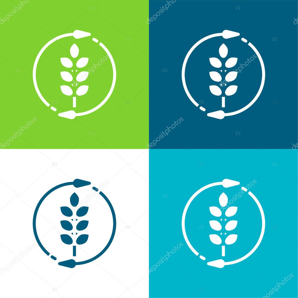 Agronomy Flat four color minimal icon set