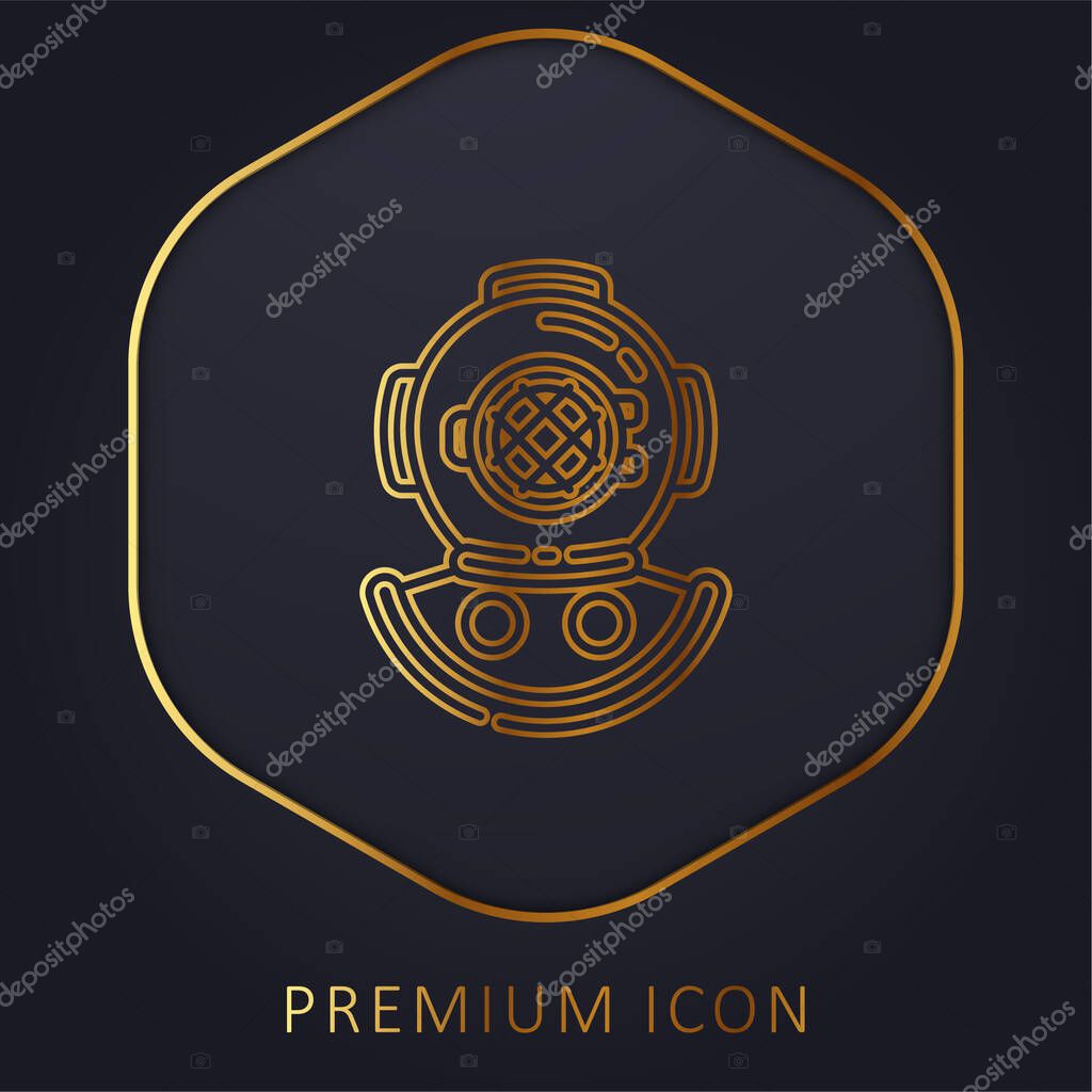 Aqualung golden line premium logo or icon