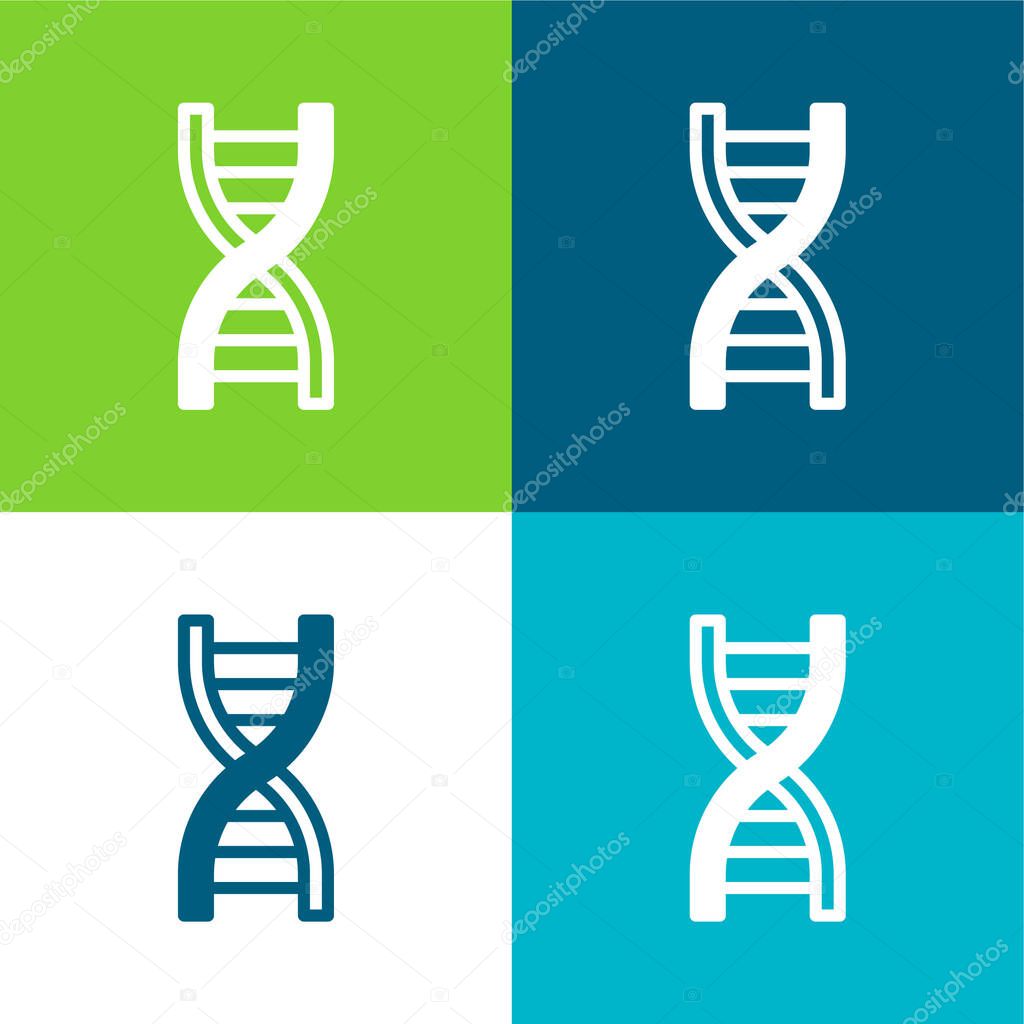 Biology Flat four color minimal icon set