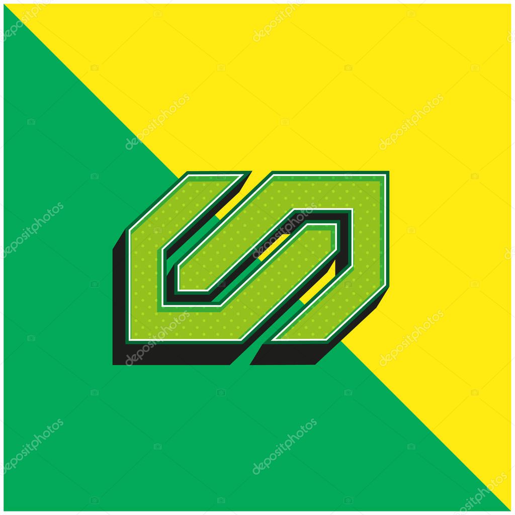 Barcelona Metro Logo Green and yellow modern 3d vector icon logo