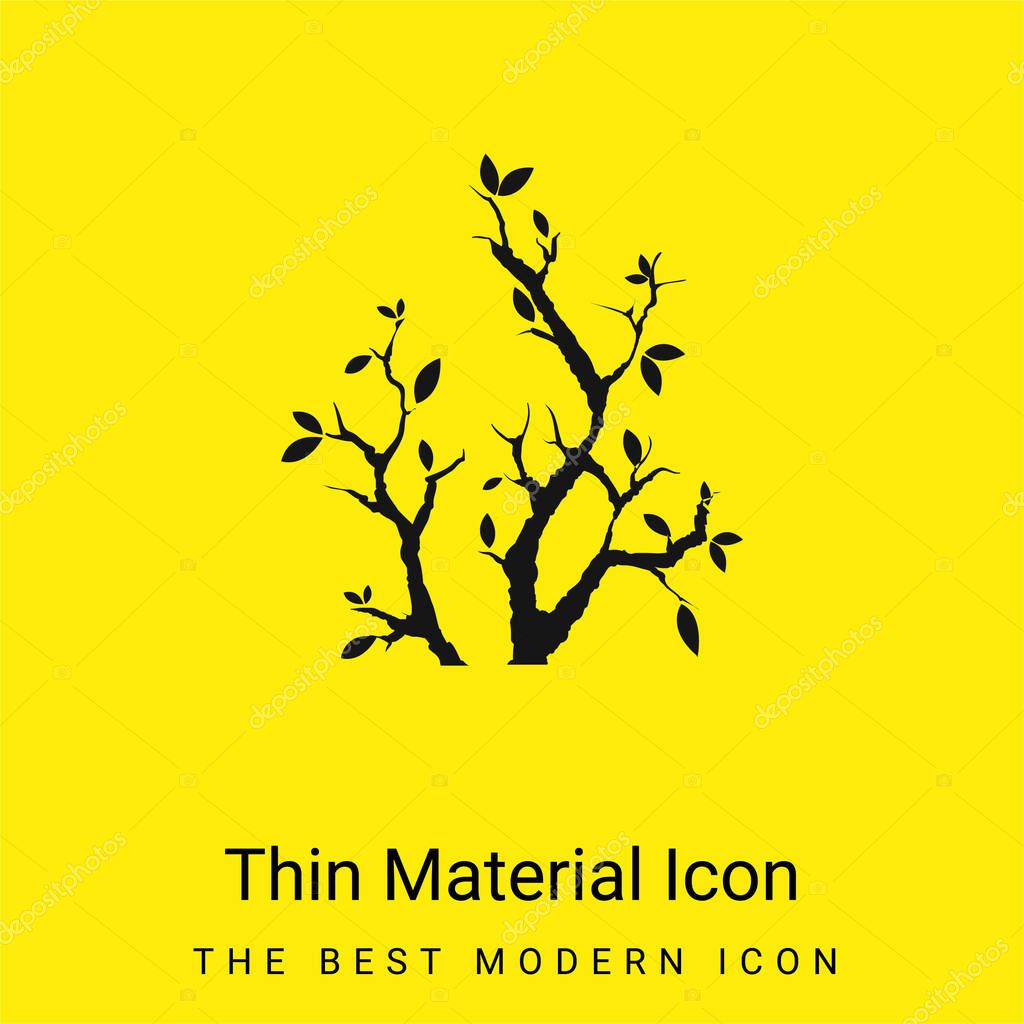 Branches With Leaves minimal bright yellow material icon