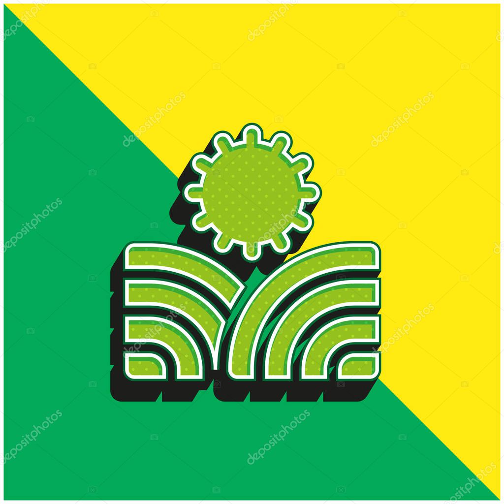 Agriculture Green and yellow modern 3d vector icon logo
