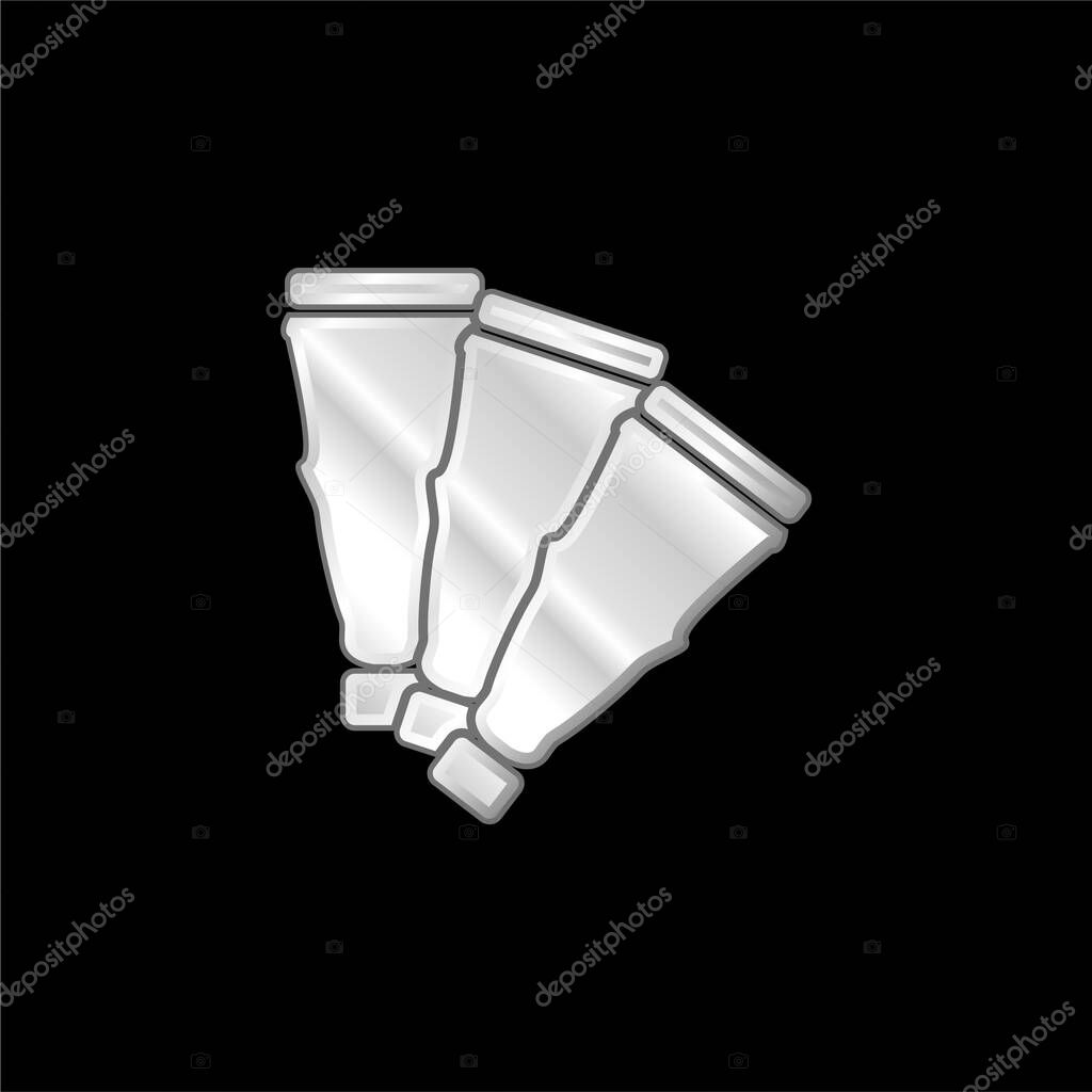Art Piece Like A Fan silver plated metallic icon