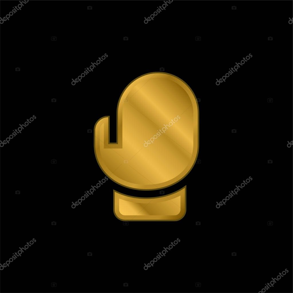 Boxing gold plated metalic icon or logo vector