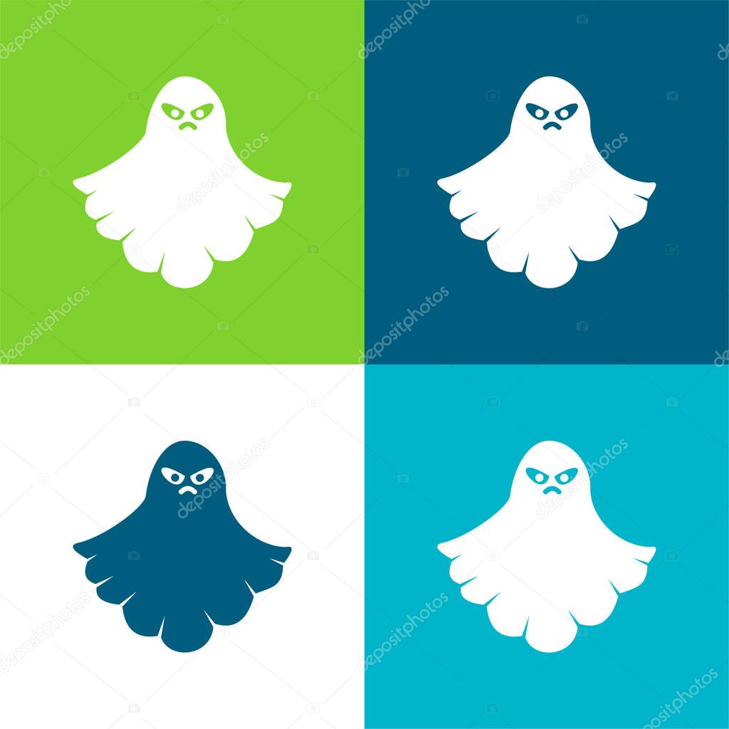 Angry Ghost Flat four color minimal icon set