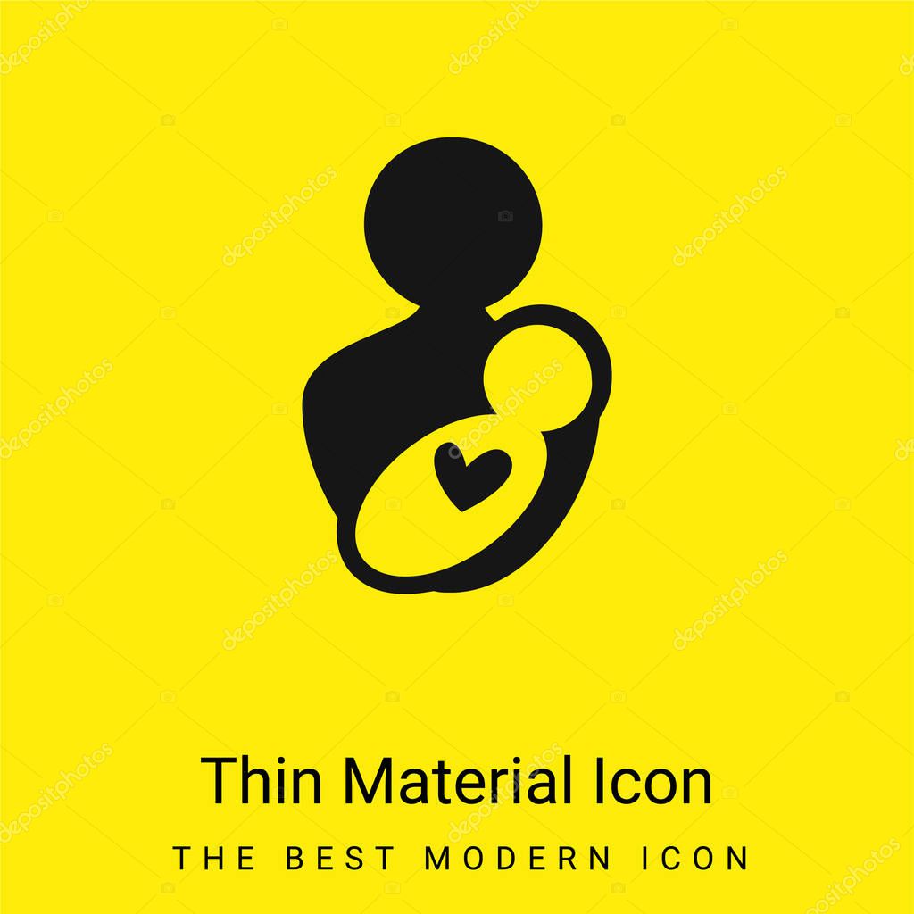 Baby And Mom minimal bright yellow material icon