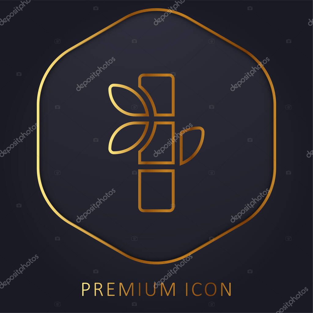 Bamboo golden line premium logo or icon