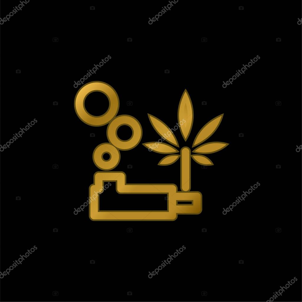 Blowing Bubbles Toy gold plated metalic icon or logo vector