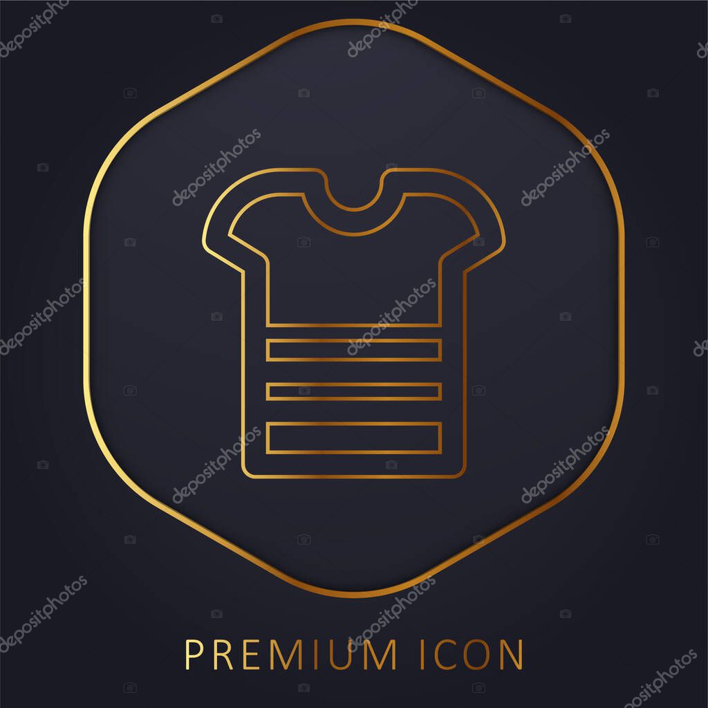 Boy Shirt golden line premium logo or icon