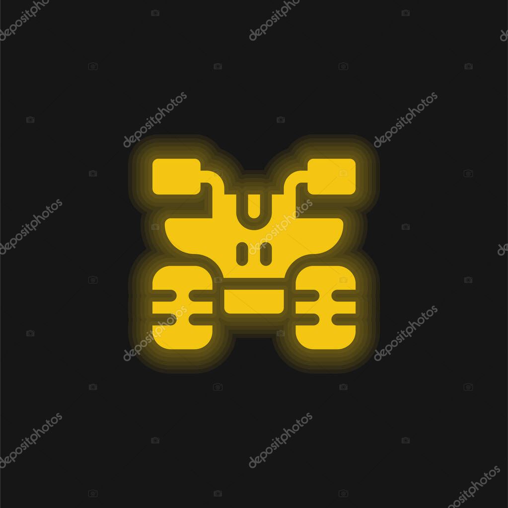 Atv yellow glowing neon icon