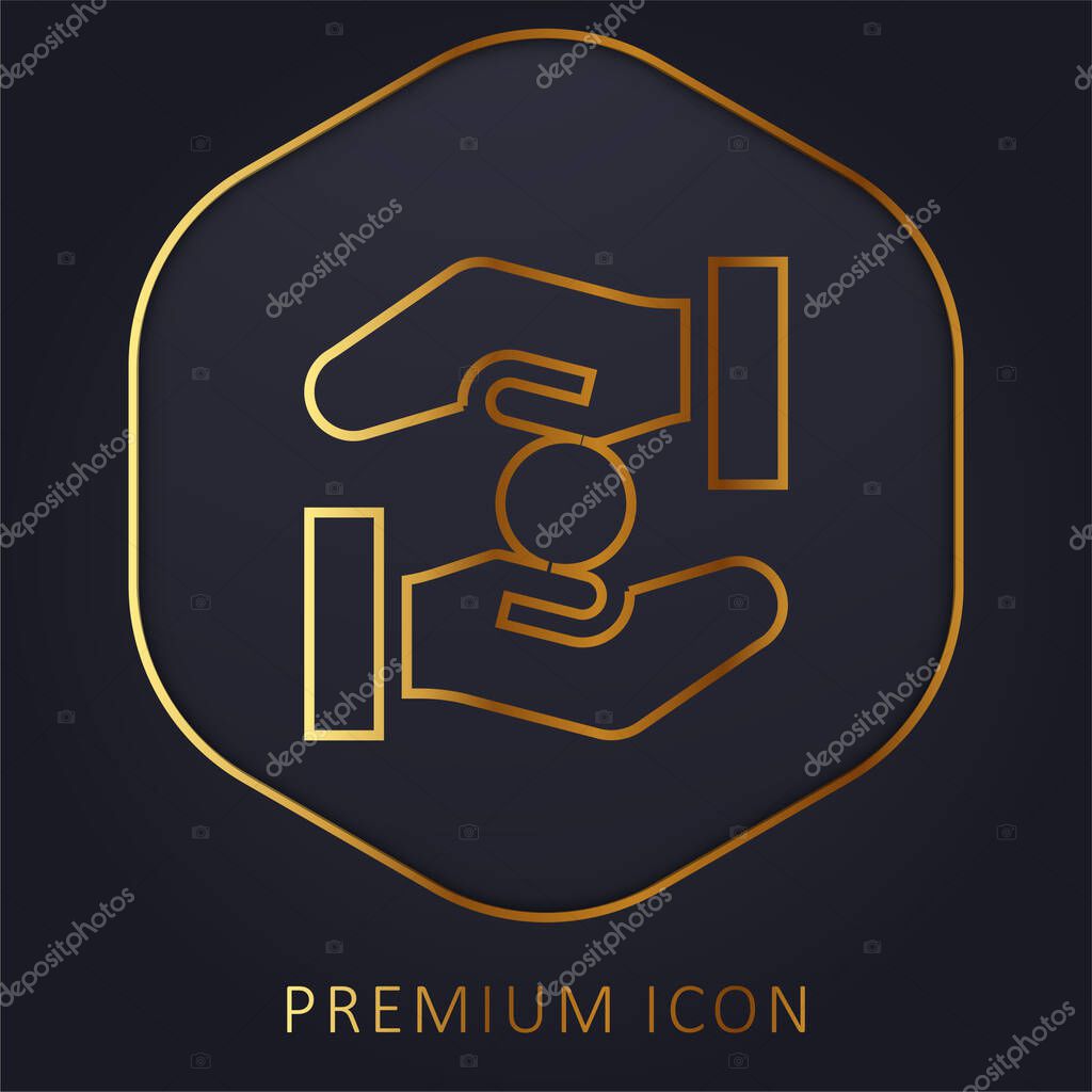 Alms golden line premium logo or icon