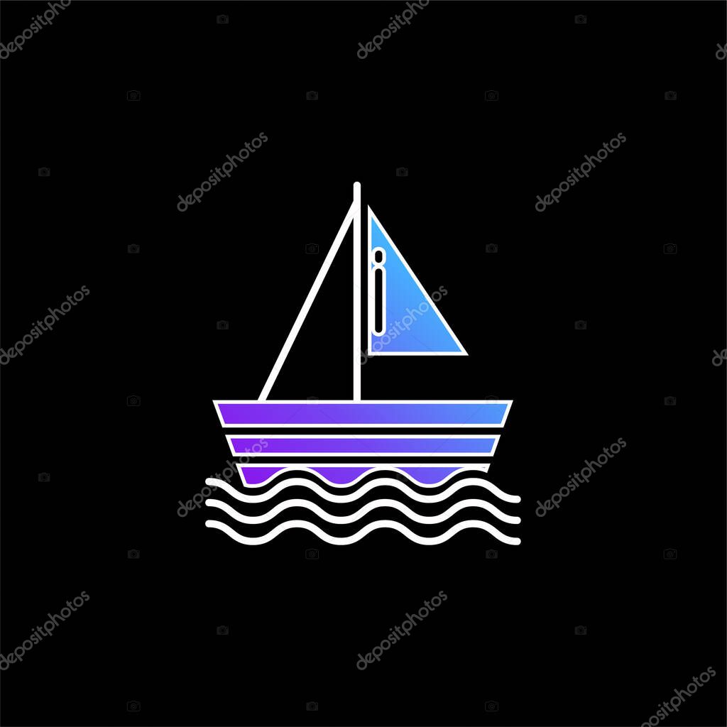 Boat blue gradient vector icon