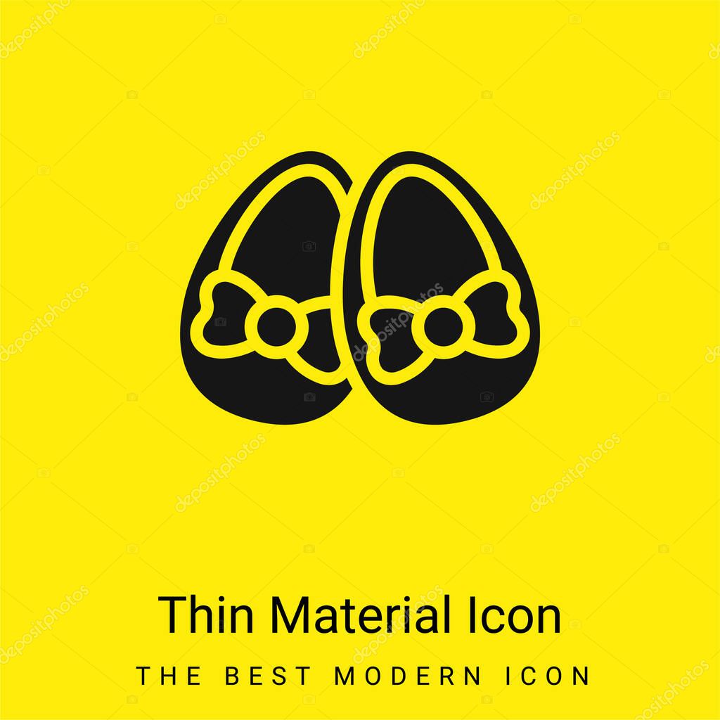 Baby Shoes minimal bright yellow material icon