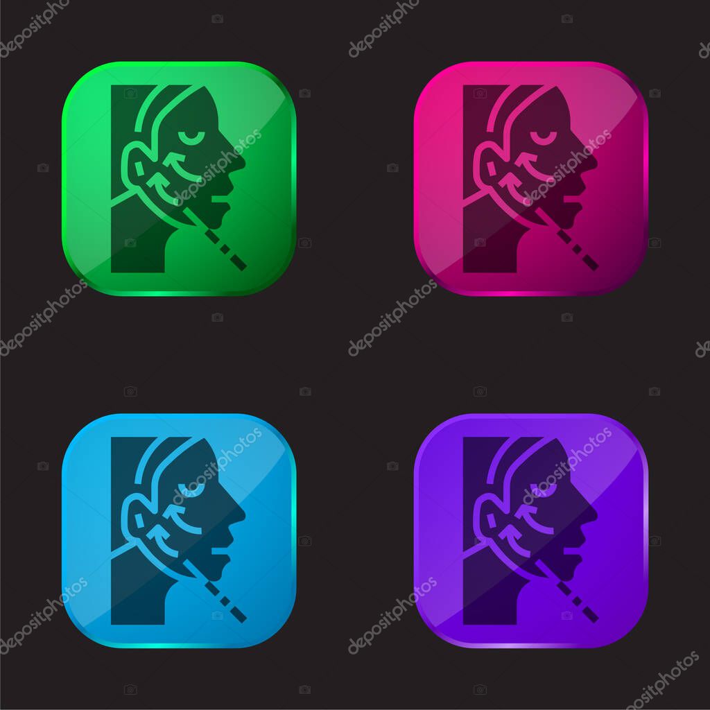 Botox four color glass button icon