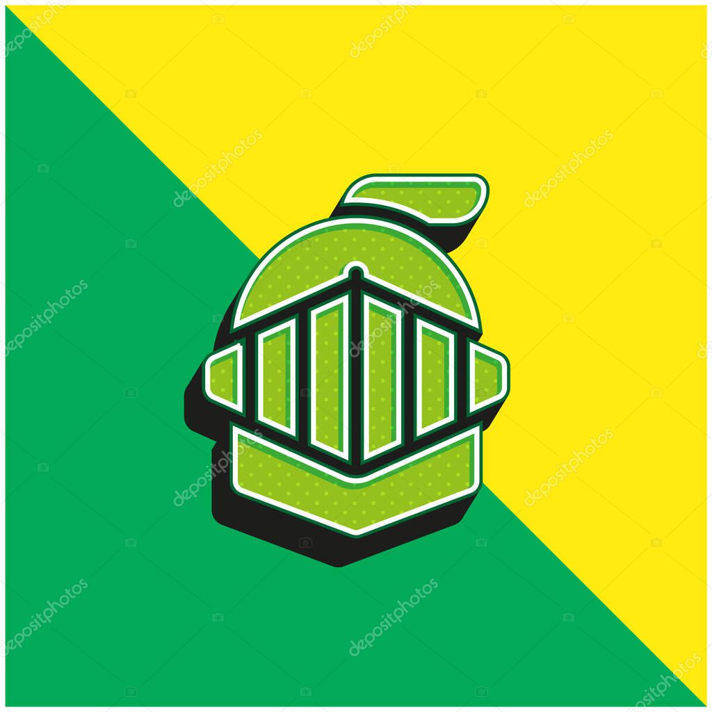 Armor Green and yellow modern 3d vector icon logo