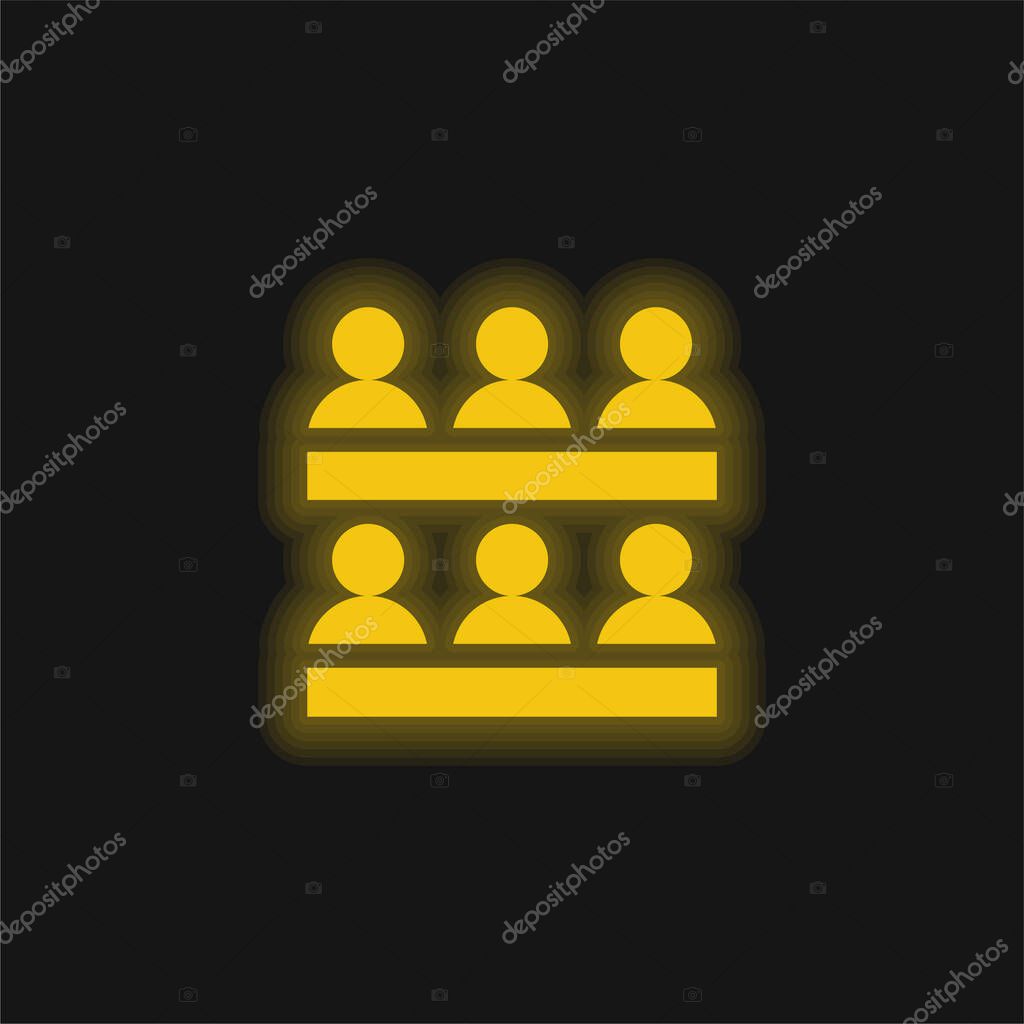Association yellow glowing neon icon