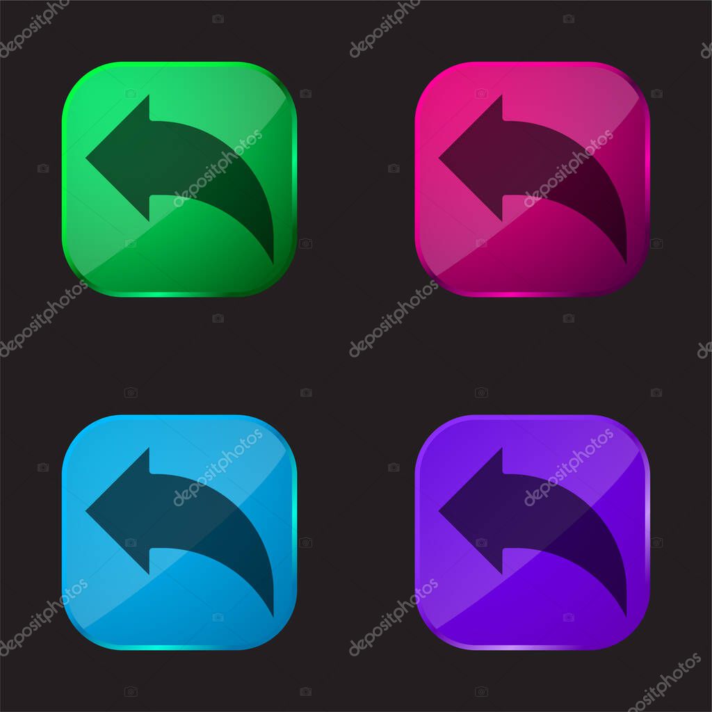 Back four color glass button icon