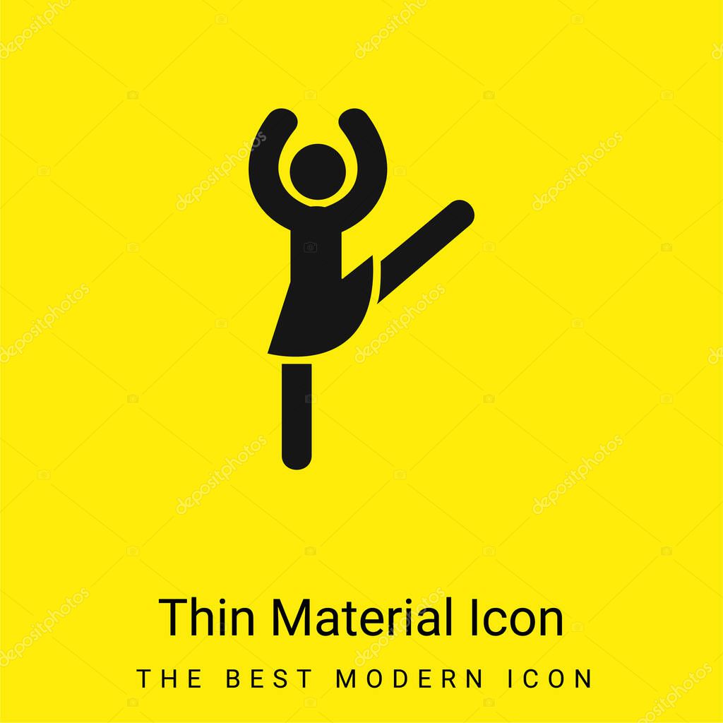Ballerina Pose minimal bright yellow material icon