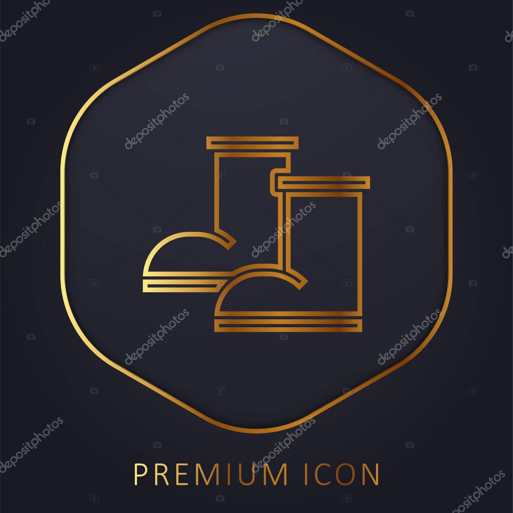 Boots golden line premium logo or icon