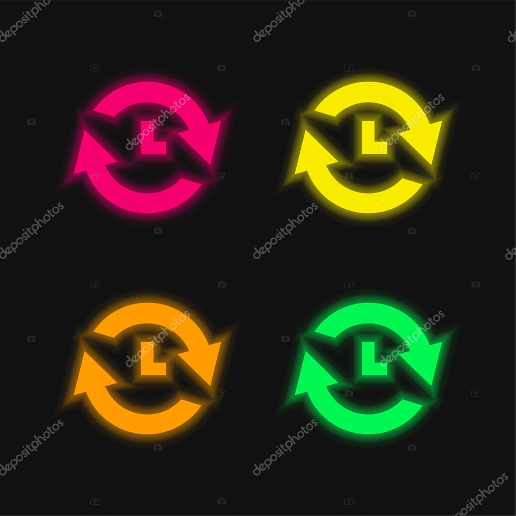 Analyze four color glowing neon vector icon