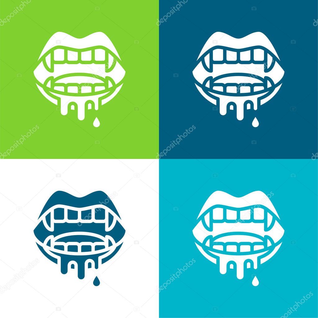 Bloody Flat four color minimal icon set