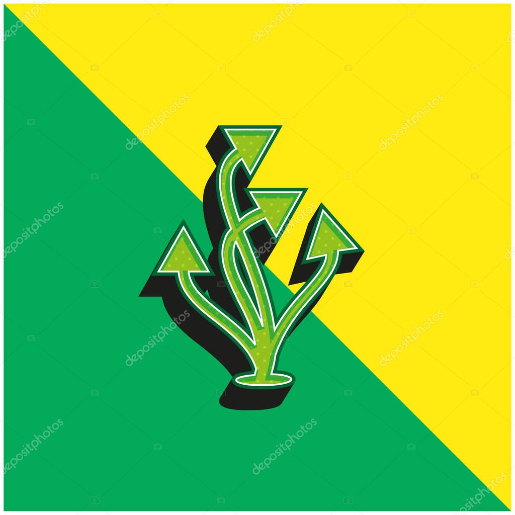 Ascending Arrows Group Green and yellow modern 3d vector icon logo