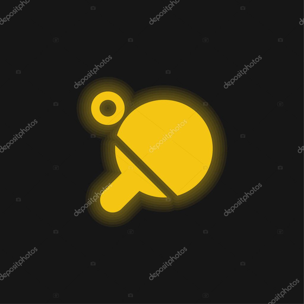 Beach yellow glowing neon icon