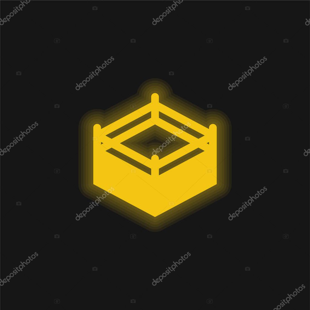 Boxing yellow glowing neon icon