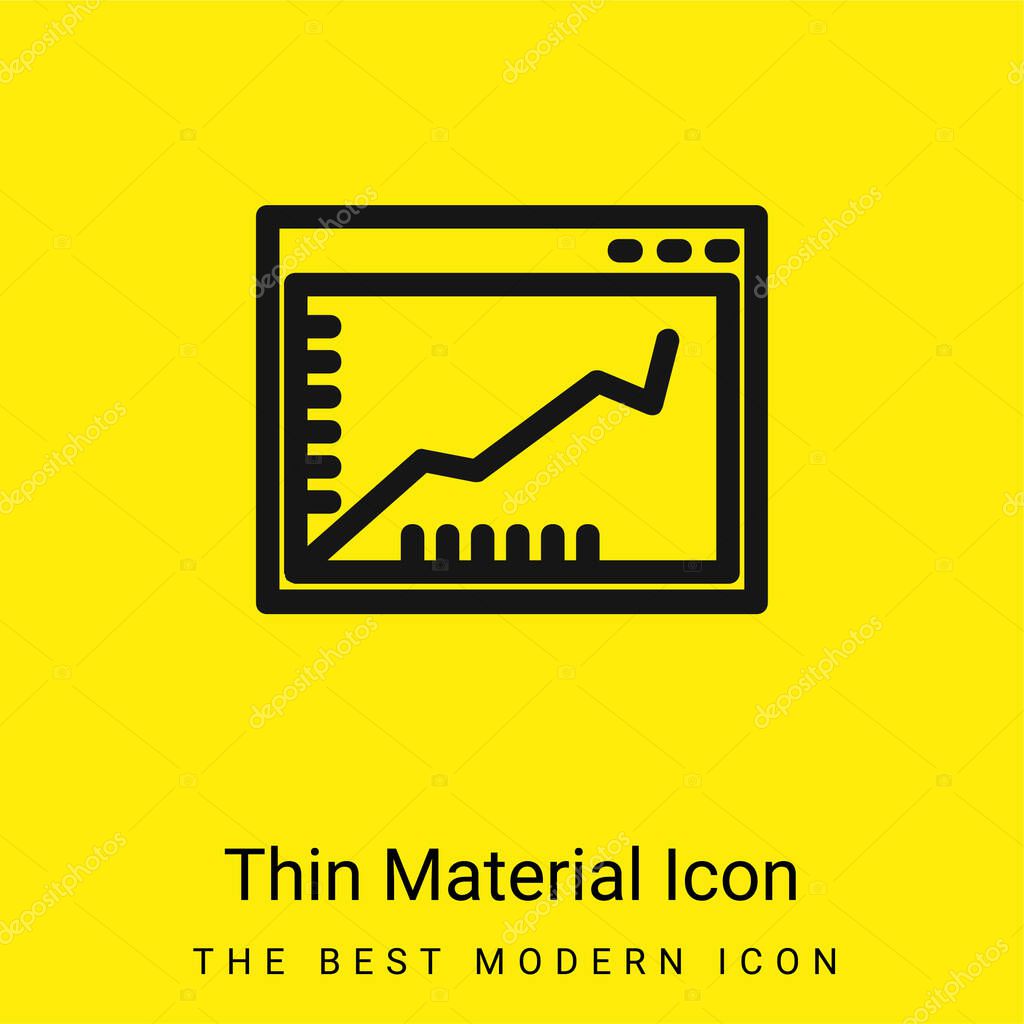 Ascendant Line Graphic On A Browser Window Inside A Circle minimal bright yellow material icon