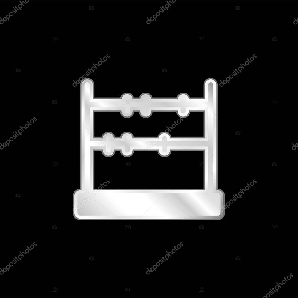 Abacus silver plated metallic icon