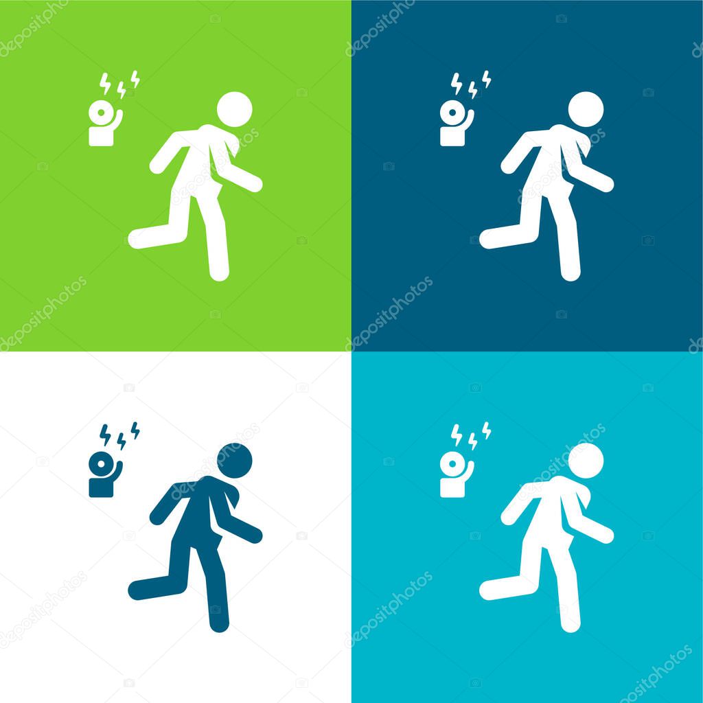 Alarm Flat four color minimal icon set