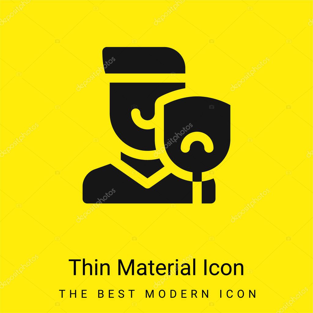 Acting minimal bright yellow material icon