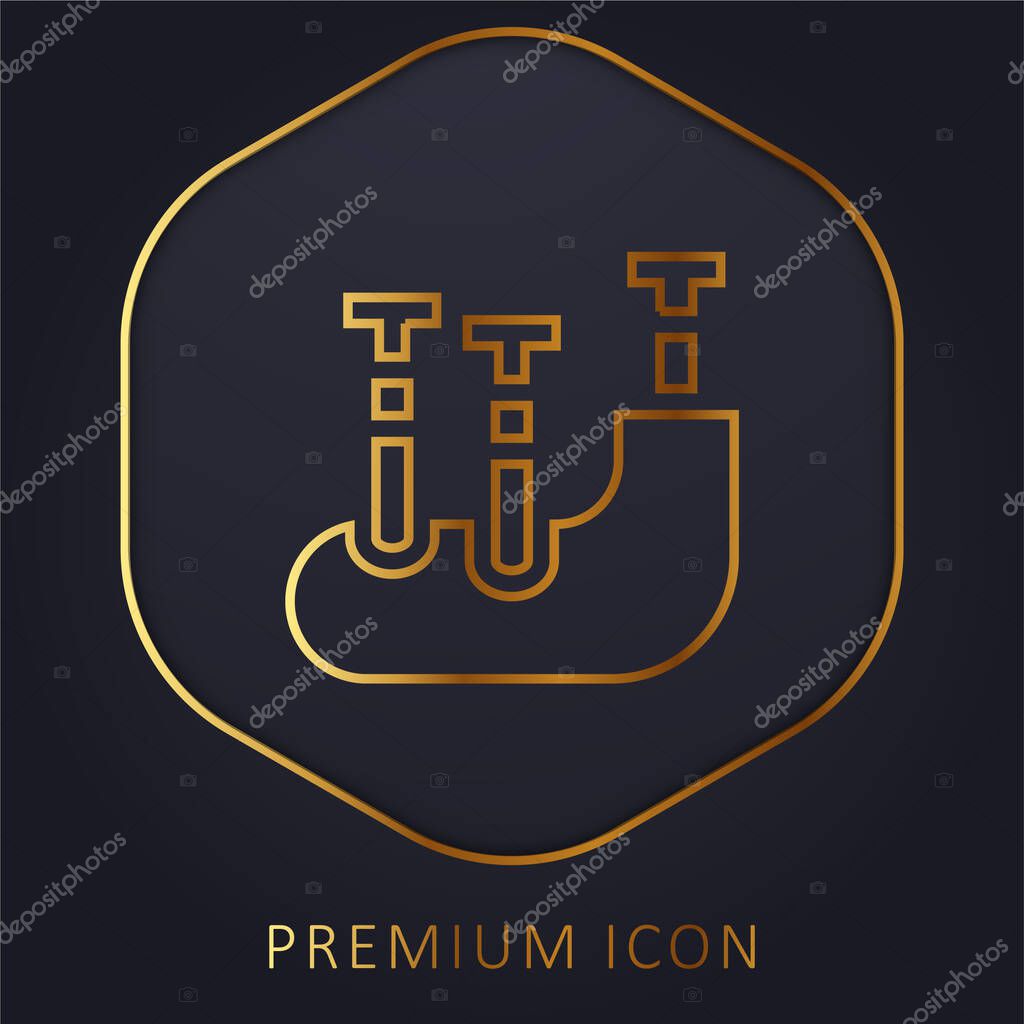 Bagpipes golden line premium logo or icon