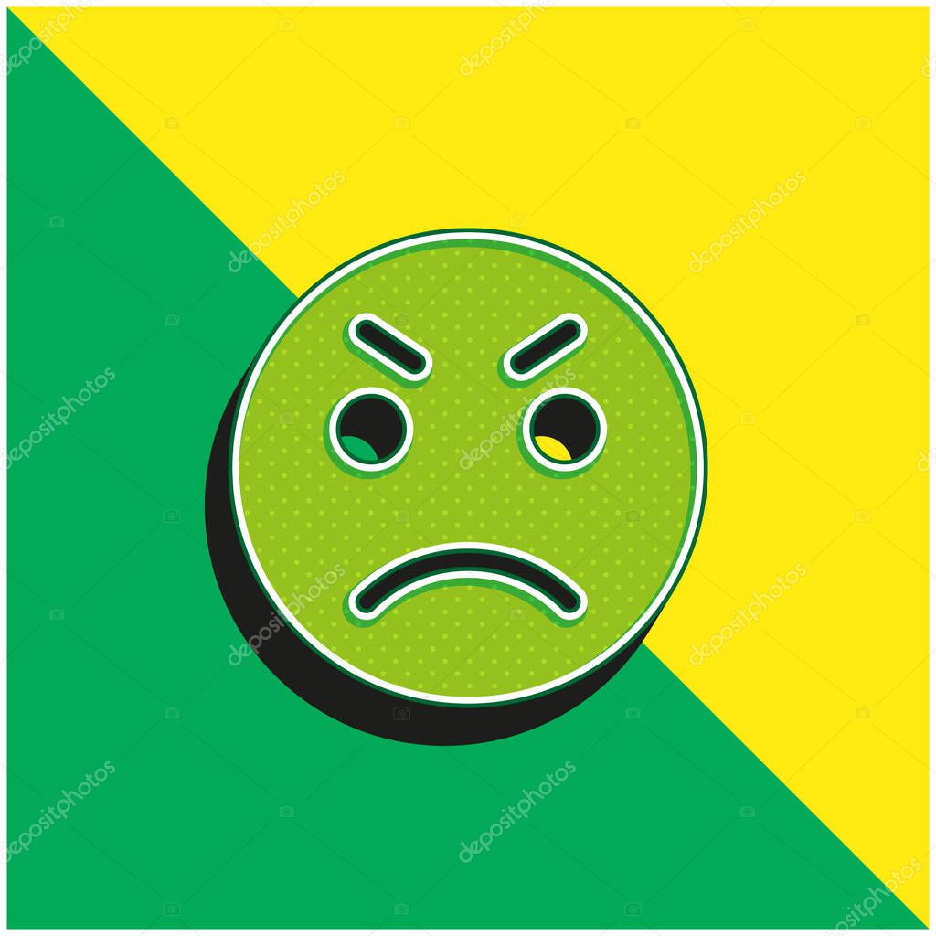 Anger Green and yellow modern 3d vector icon logo