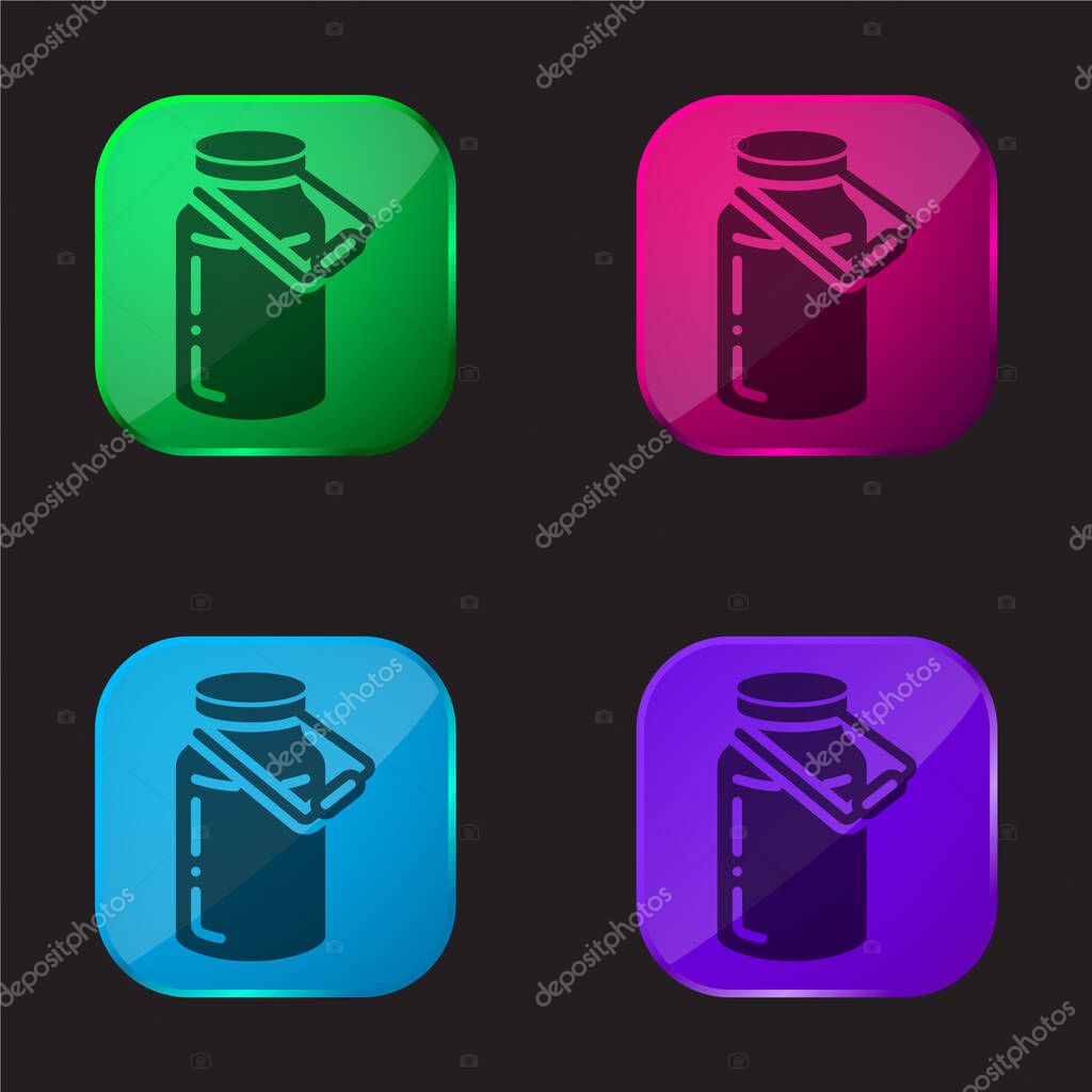 Bottle four color glass button icon