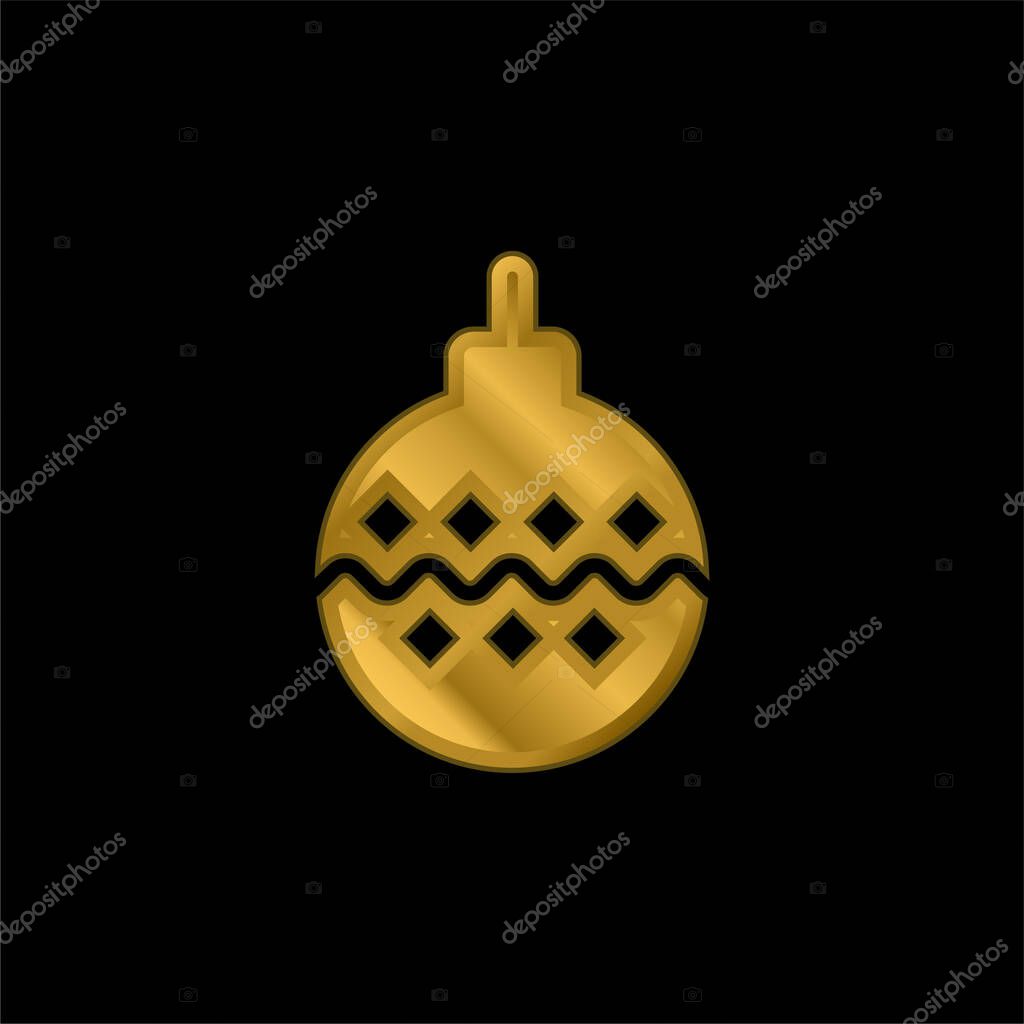 Bauble gold plated metalic icon or logo vector