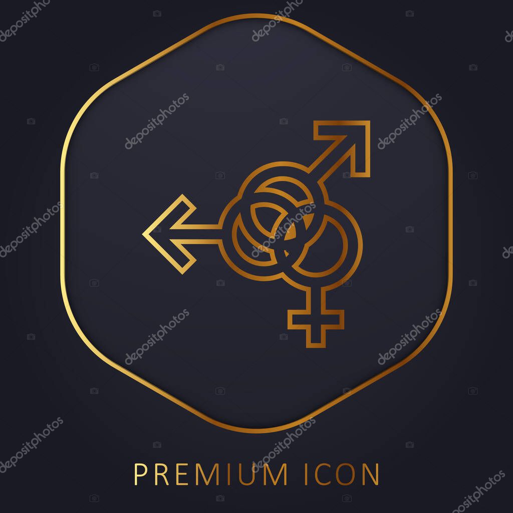 Bisexual golden line premium logo or icon