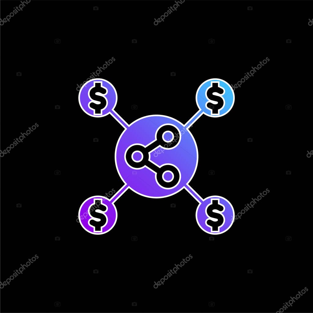 Affiliate Marketing blue gradient vector icon