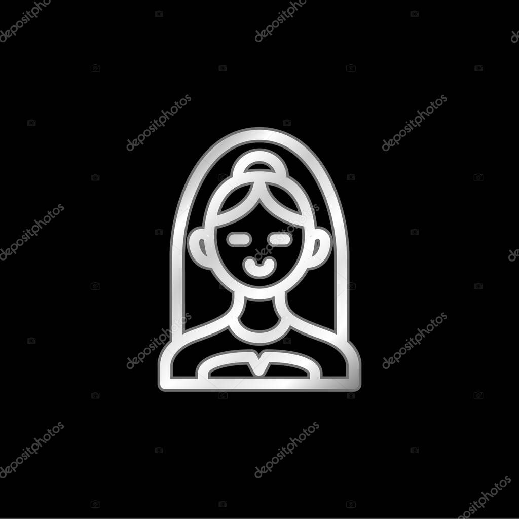 Bride Bust silver plated metallic icon