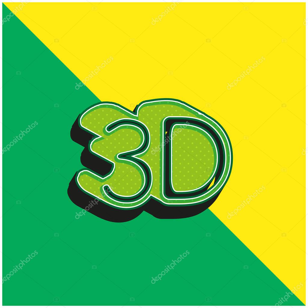 3D Symbol Green and yellow modern 3d vector icon logo