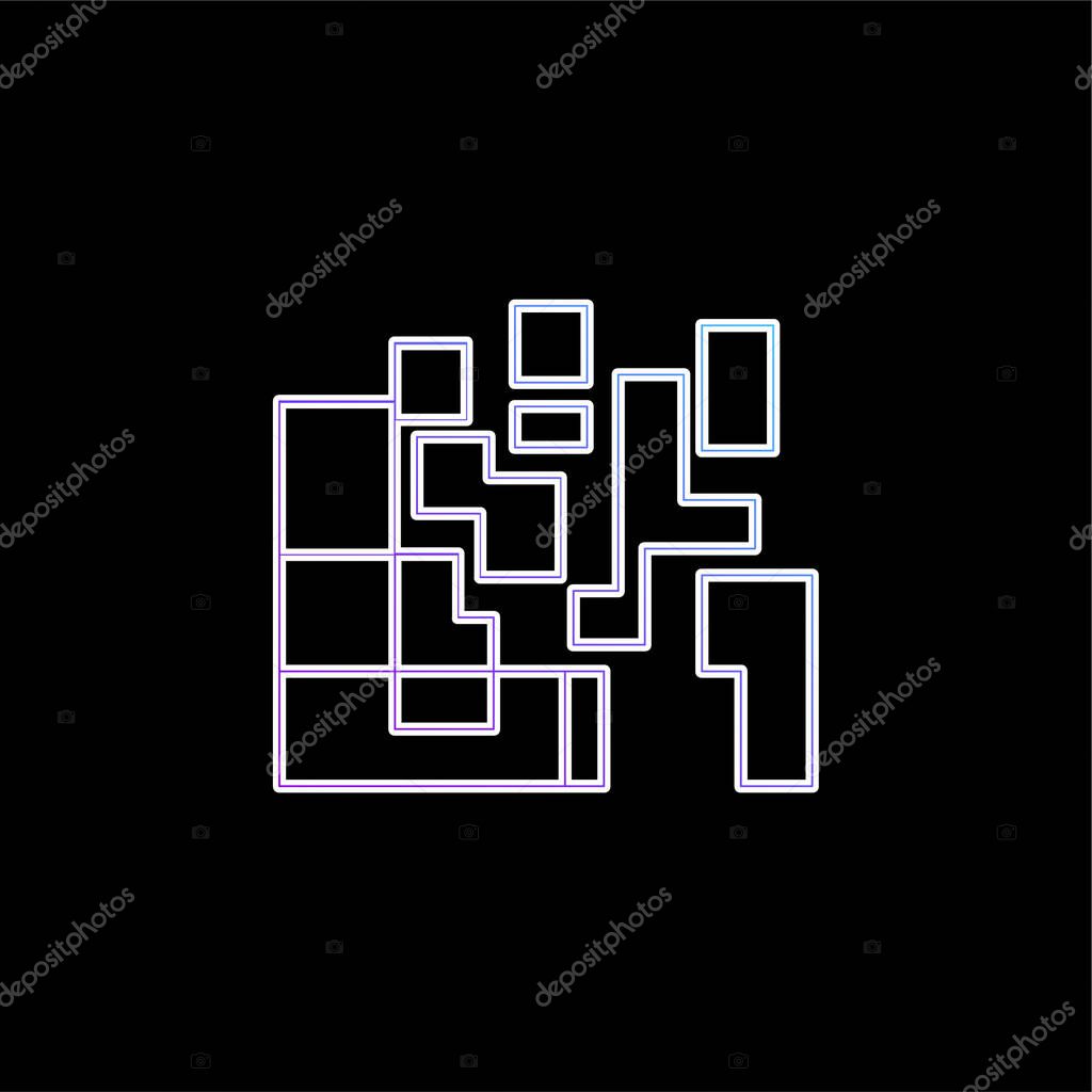Artistic Squares blue gradient vector icon