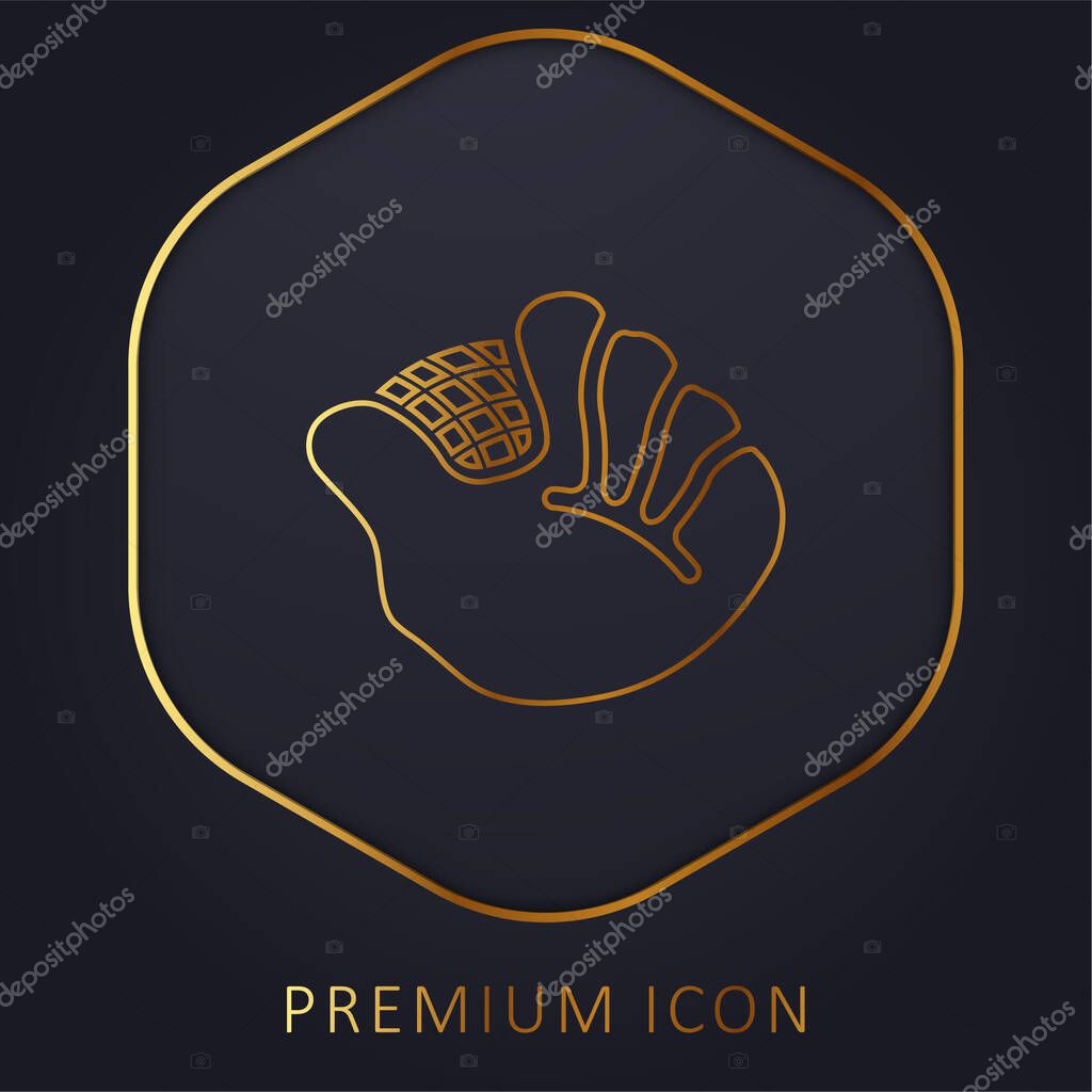Baseball Glove golden line premium logo or icon