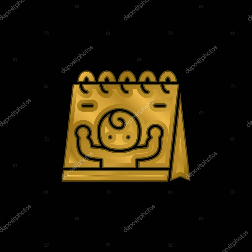 Born gold plated metalic icon or logo vector