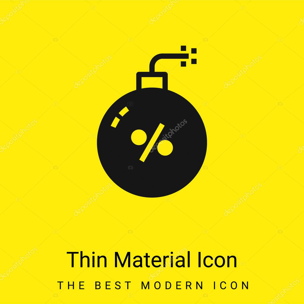Bomb minimal bright yellow material icon