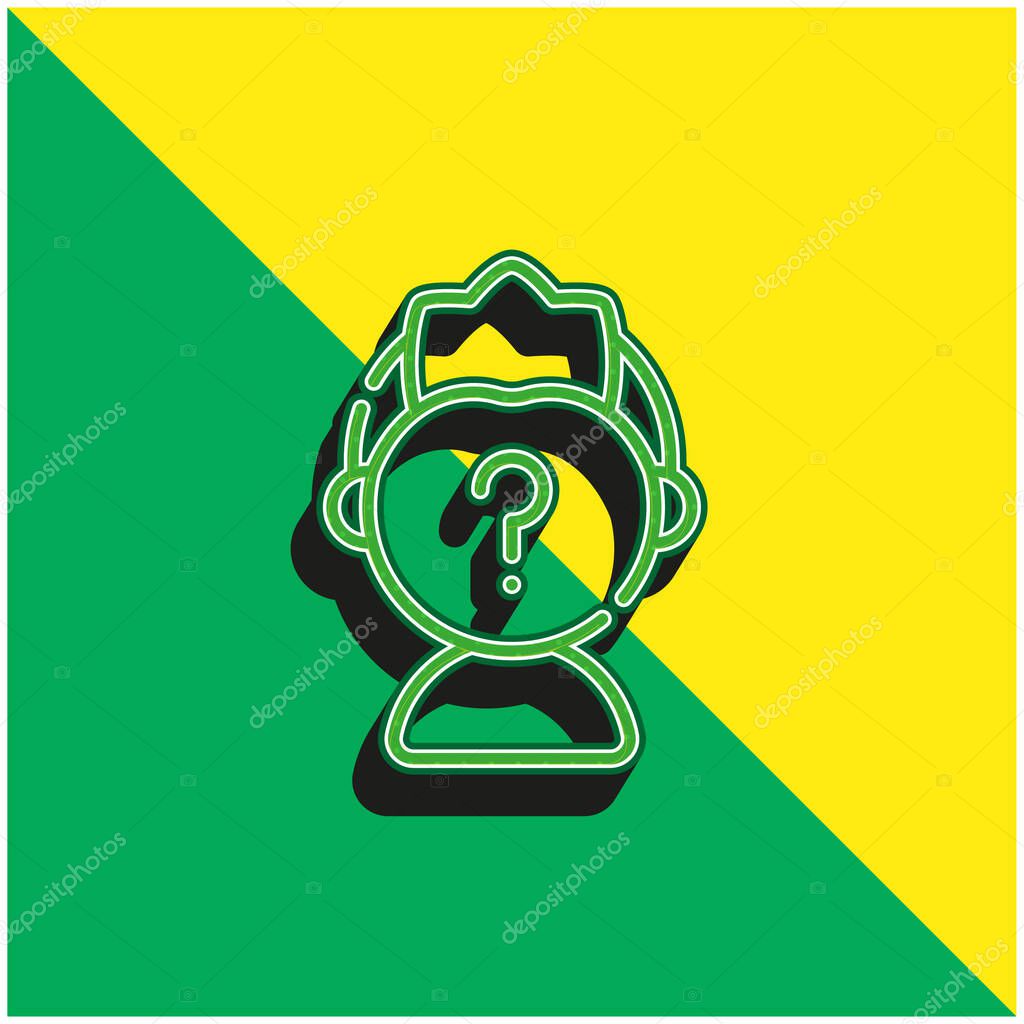 Anonymous Green and yellow modern 3d vector icon logo