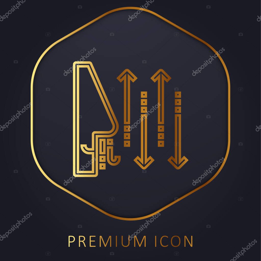 Breathing golden line premium logo or icon