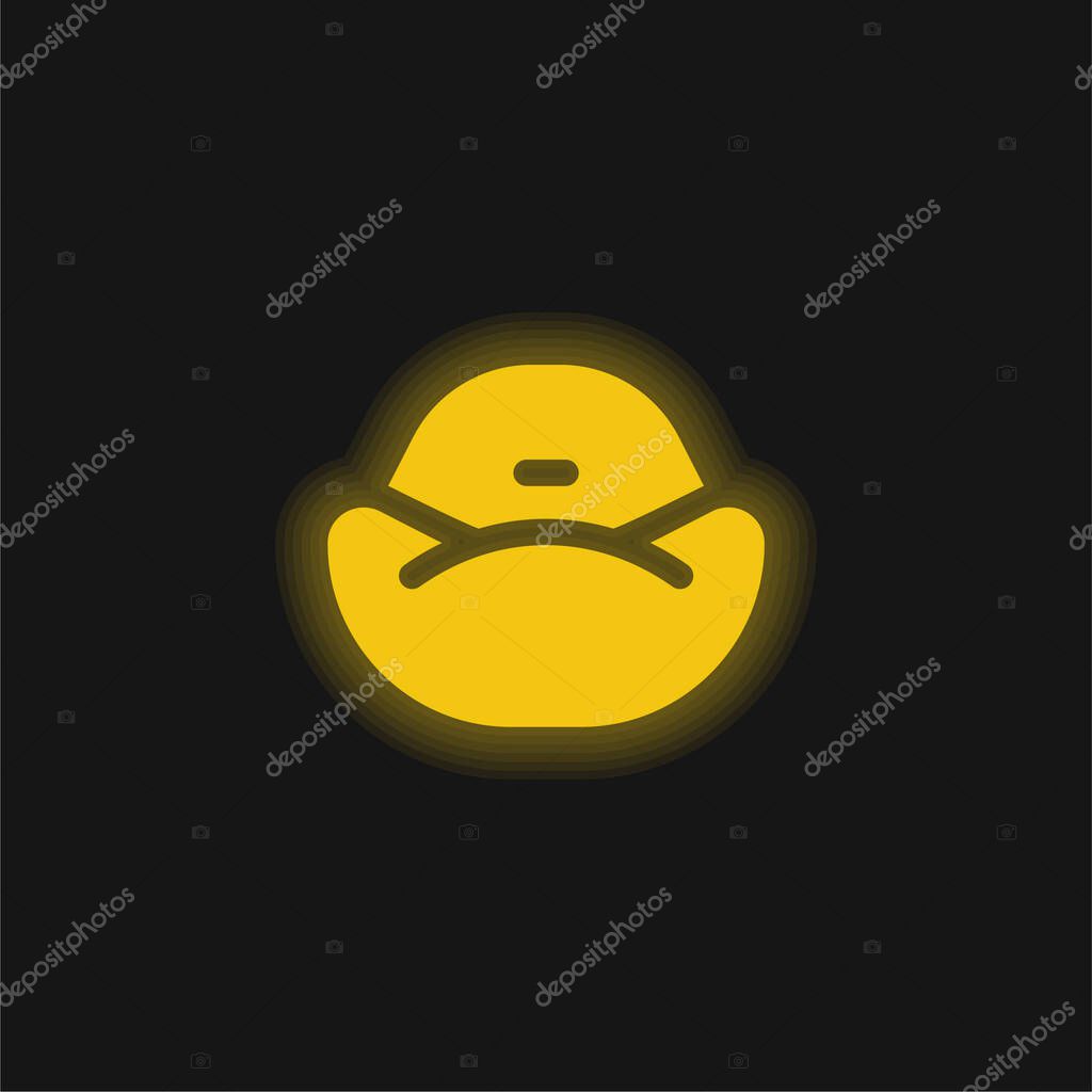 Bean Bag yellow glowing neon icon