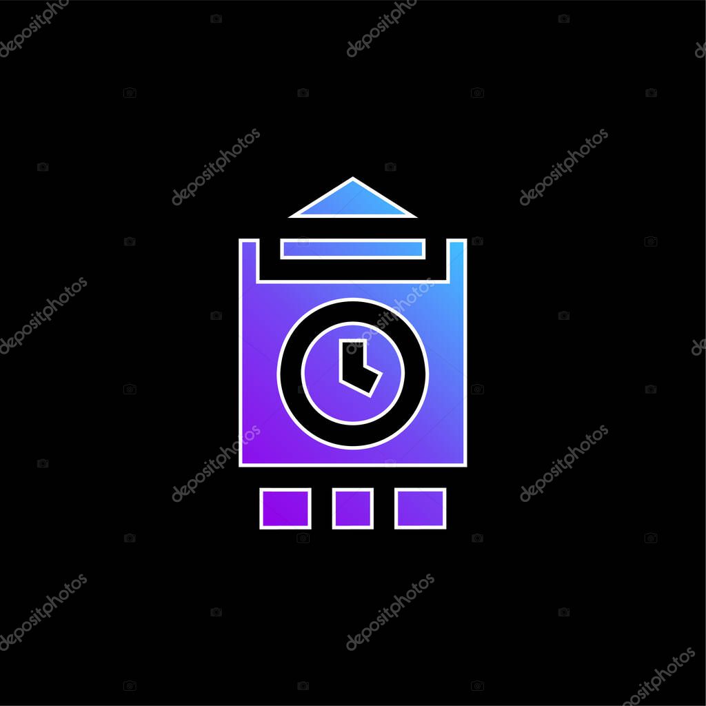Big Ben blue gradient vector icon